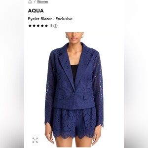 Aqua Navy Eyelet Blazer - NWT!! NEW!!